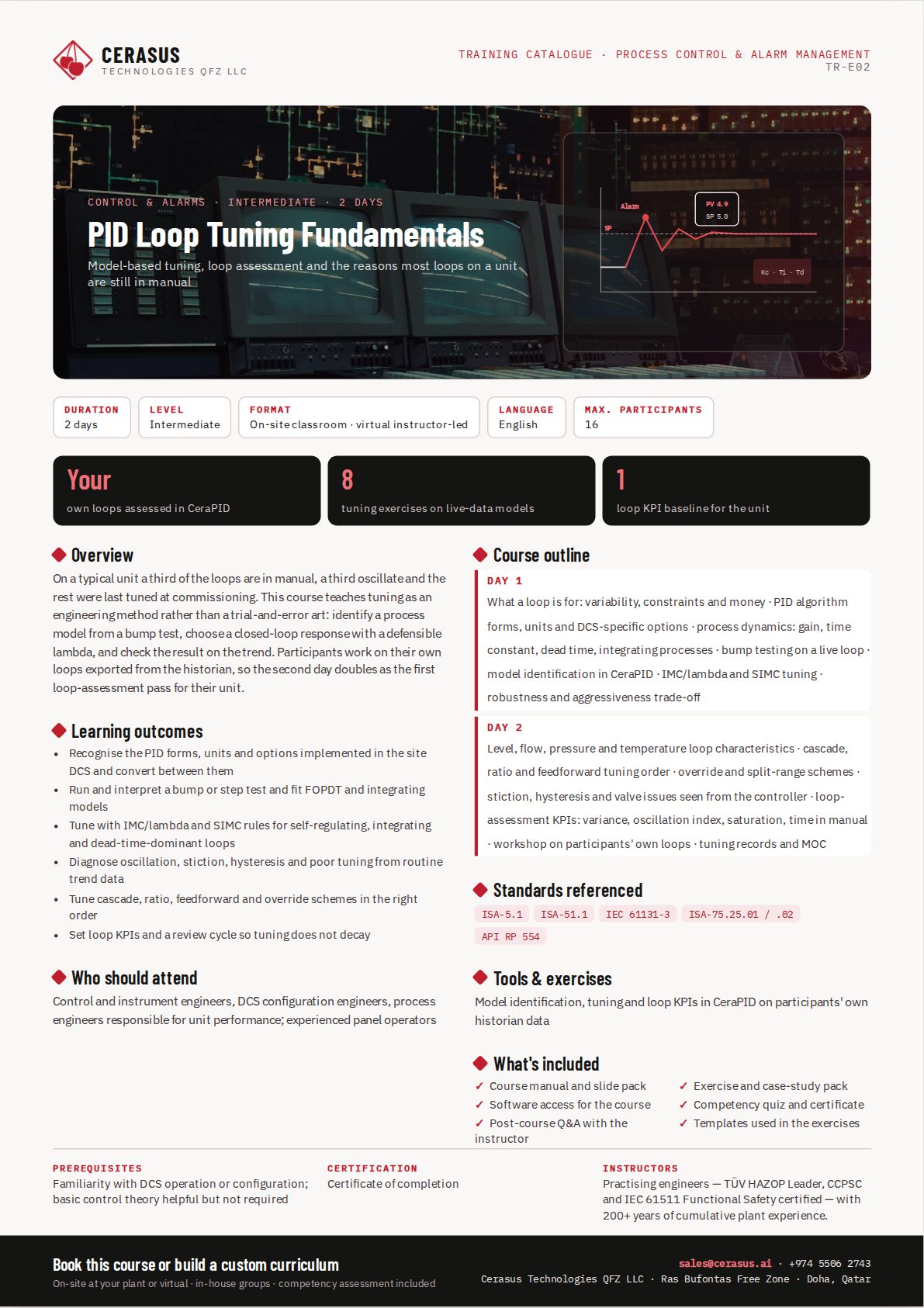 PID Loop Tuning Fundamentals — one-page course flyer